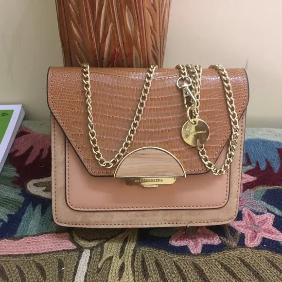 Authentic BCBGMAXAZRIA Elenora Brown Leather Sling Bag - Picture 1 of 15